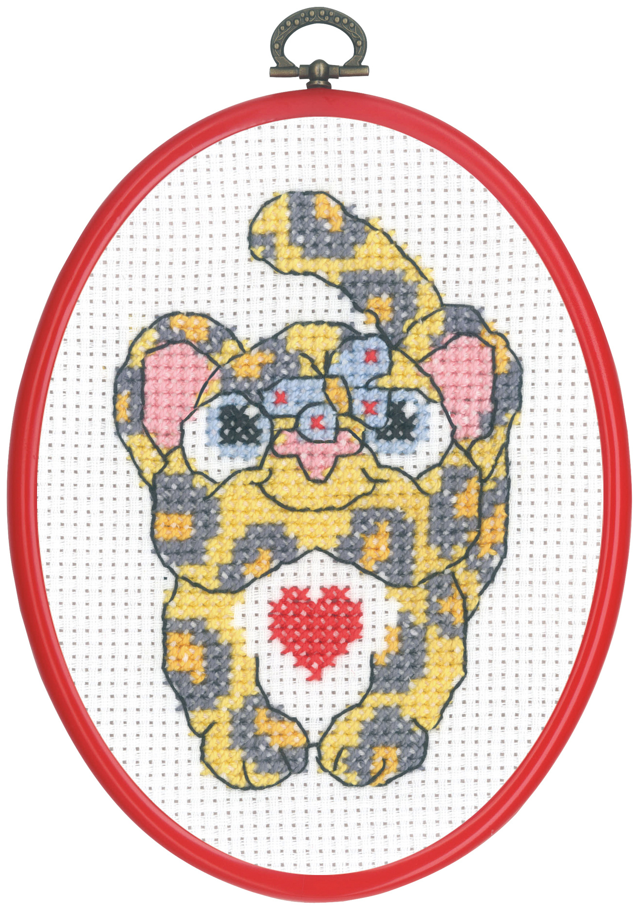 My first kit 13 x 18 - Leopard med hjärta Aida 3,2