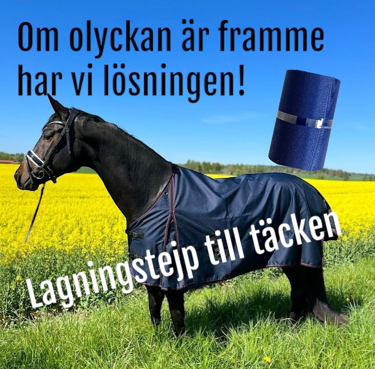 HRS Lagningstejp - Svart - För Hästtäcken - Vattentät