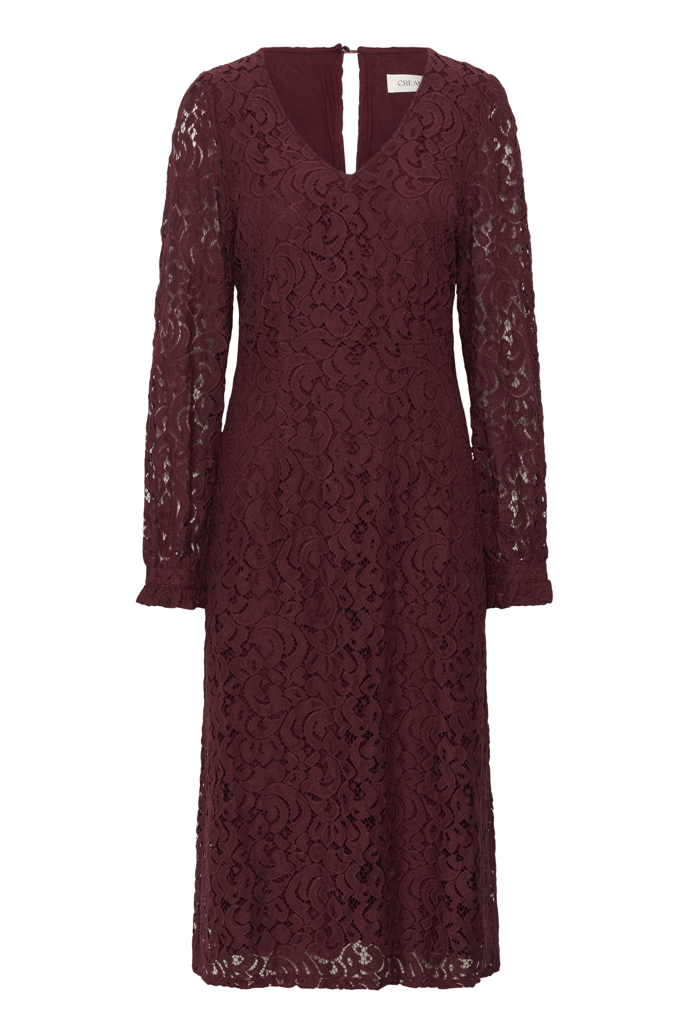 Cream Thit Ebana V-neck Dress Zinfandel - 4