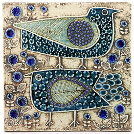 Lisa Larson (Unik 1961) Beautiful Birds Wall Plaque <Studio Production> (2)
