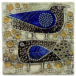 Lisa Larson (Unik 1961) Beautiful Birds Wall Plaque <Studio Production> (1)