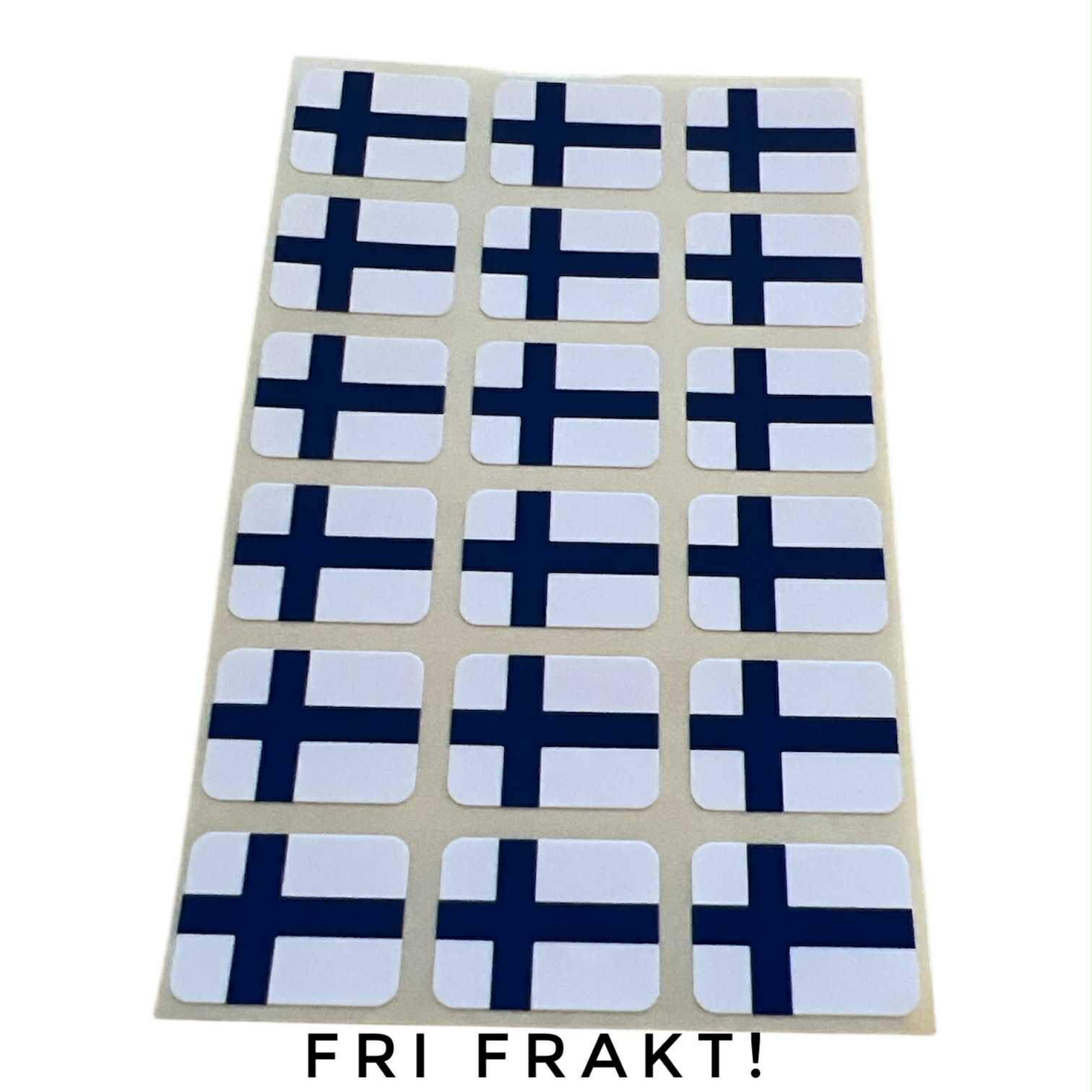Små klisterflaggor på ark - Finland 