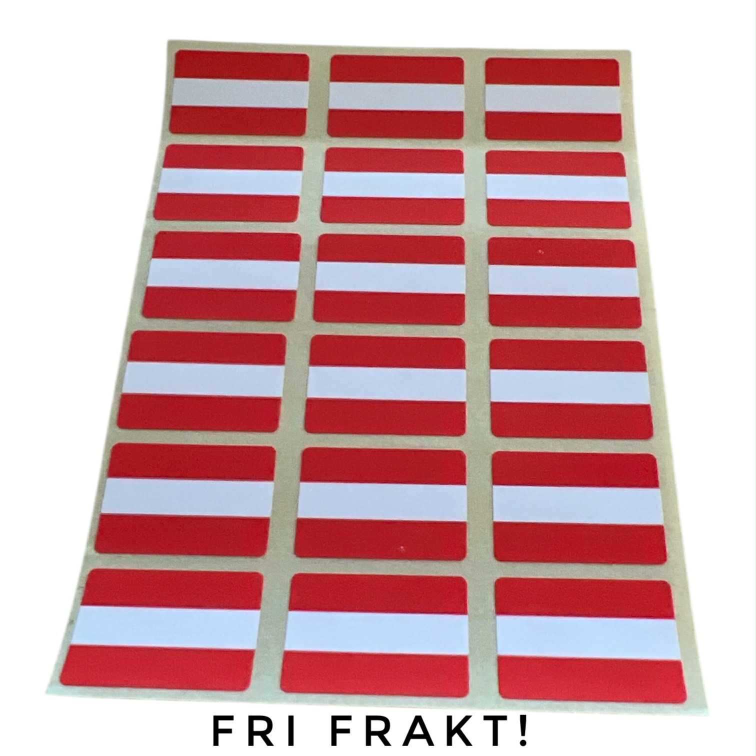 Små klisterflaggor på ark - Österrike