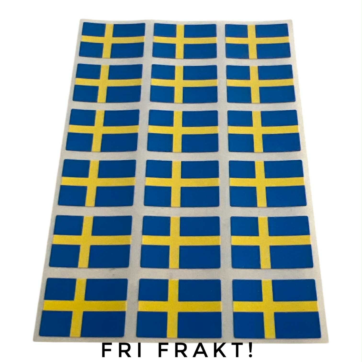 Små klisterflaggor på ark - Sverige 