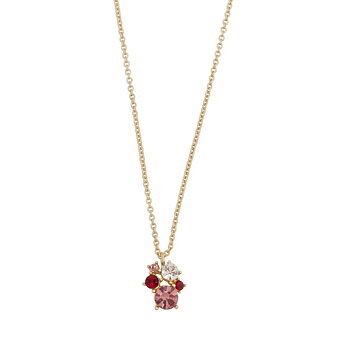 Snö Of Sweden Noctelle Pendant Neck 45cm Golden/ Mix Pink And Red