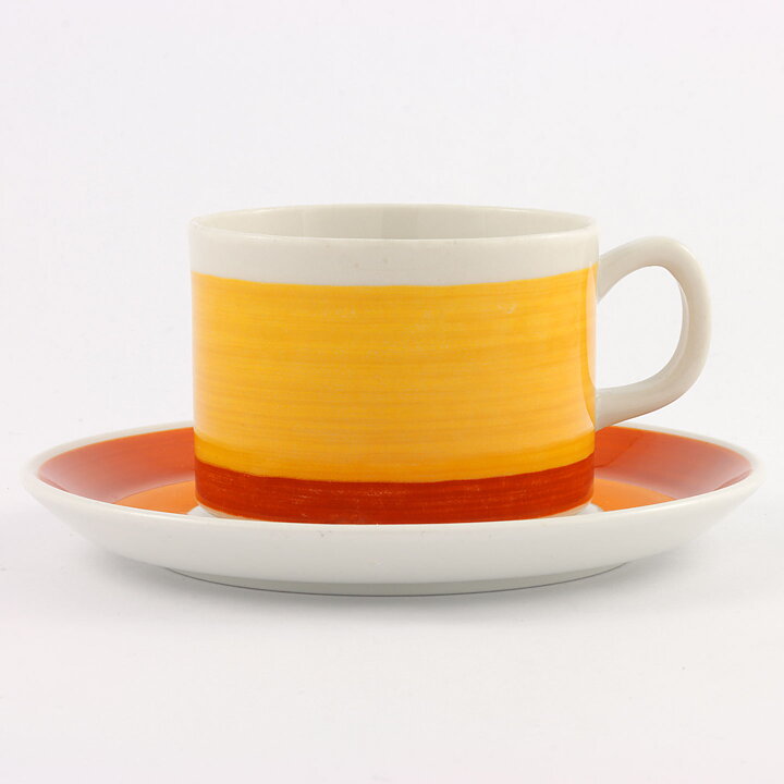 Helmer Ringström (Stina 1972) Coffee Cup with Orange/Yellow Decor 9 cm  [Sample Images] 