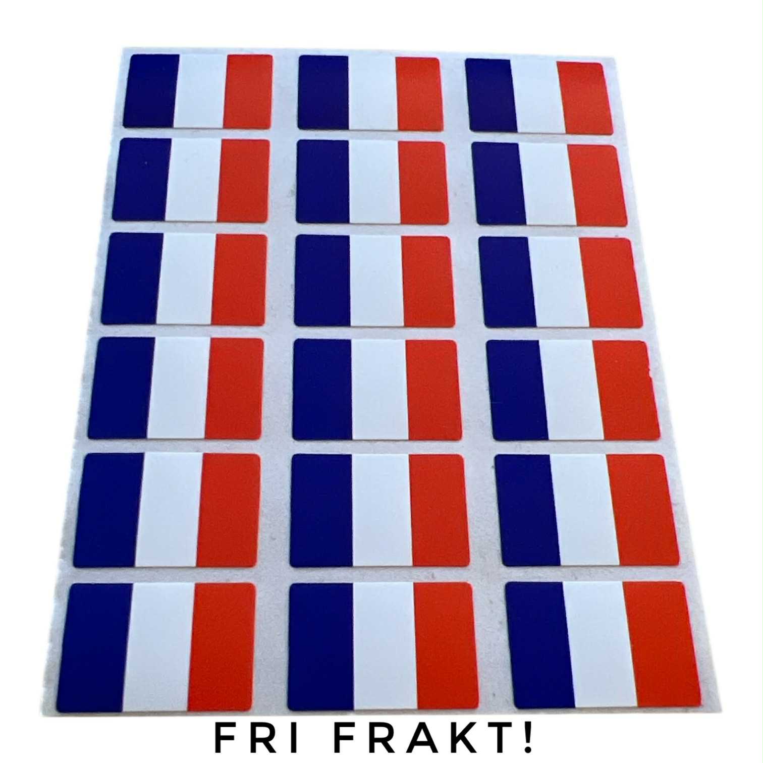 Små klisterflaggor på ark - Frankrike