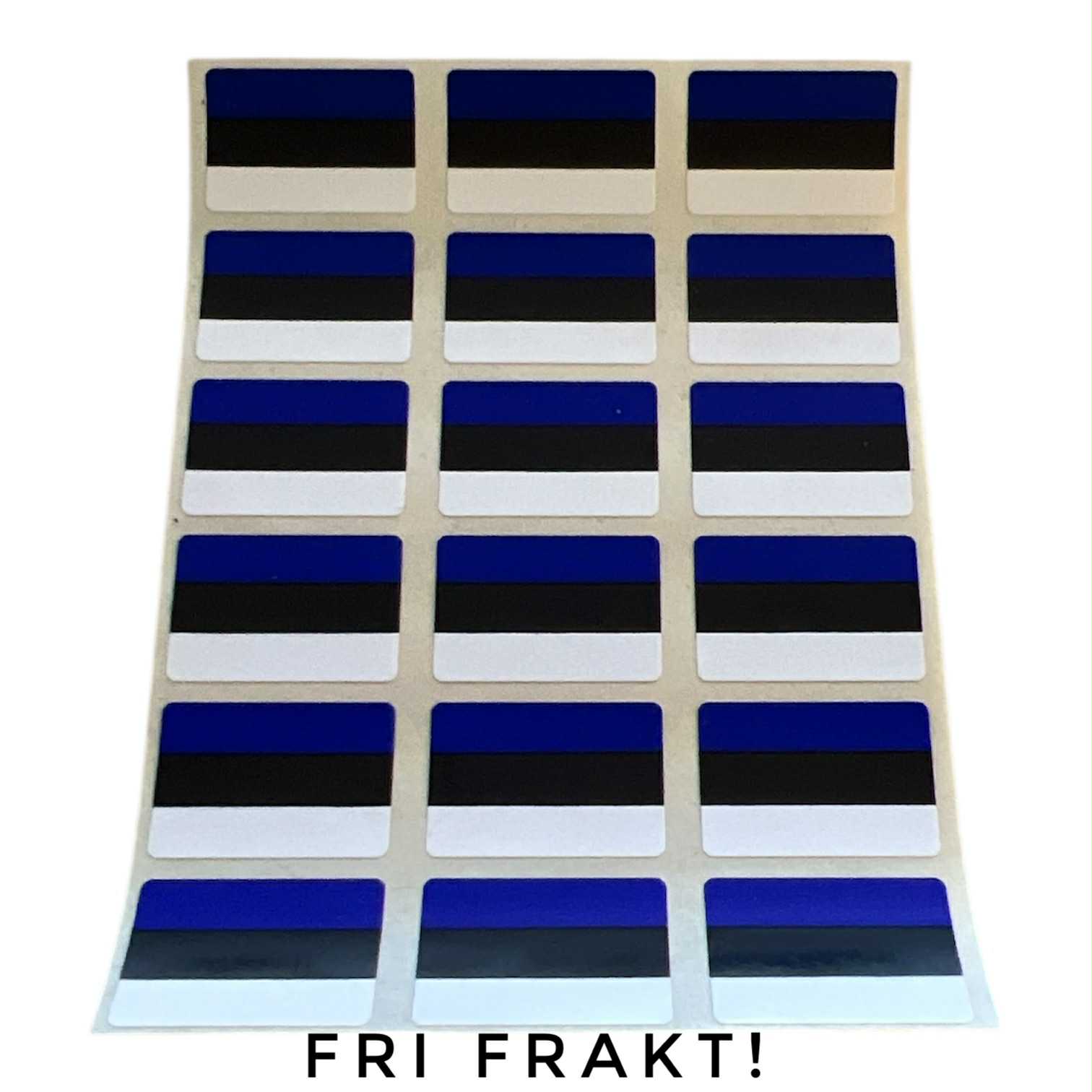 Små klisterflaggor på ark - Estland 