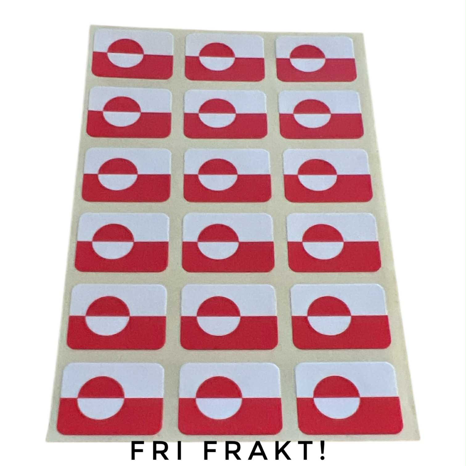 Små klisterflaggor på ark - Grönland