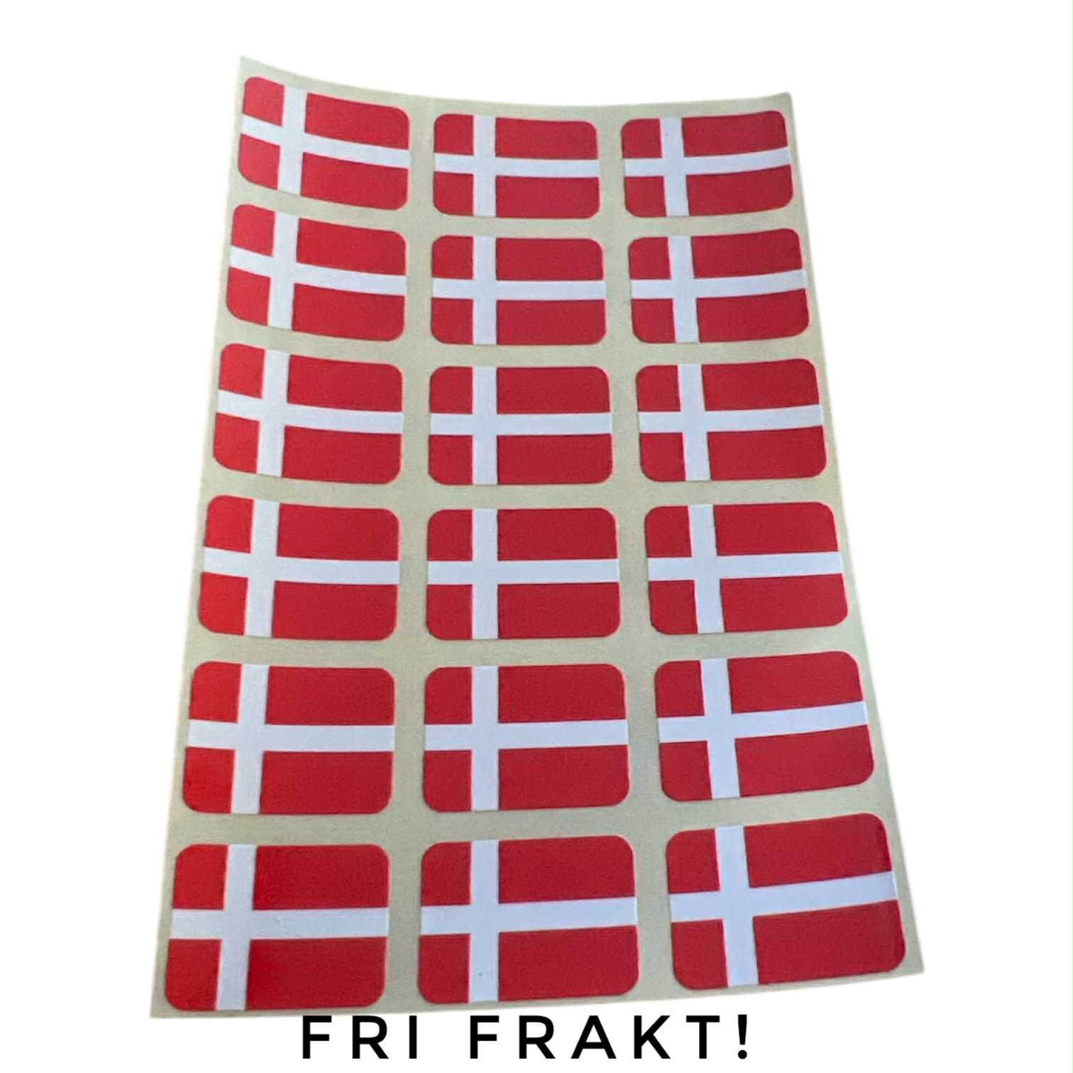 Små klisterflaggor på ark - Danmark