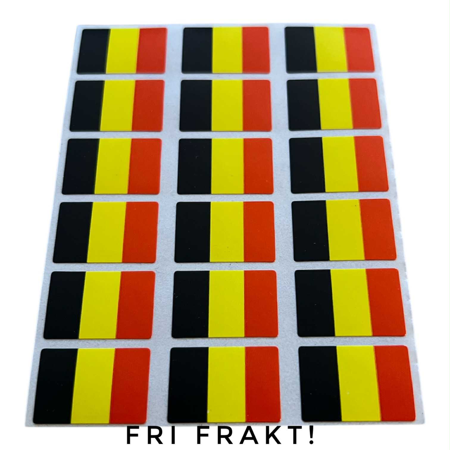 Små klisterflaggor på ark - Belgien 