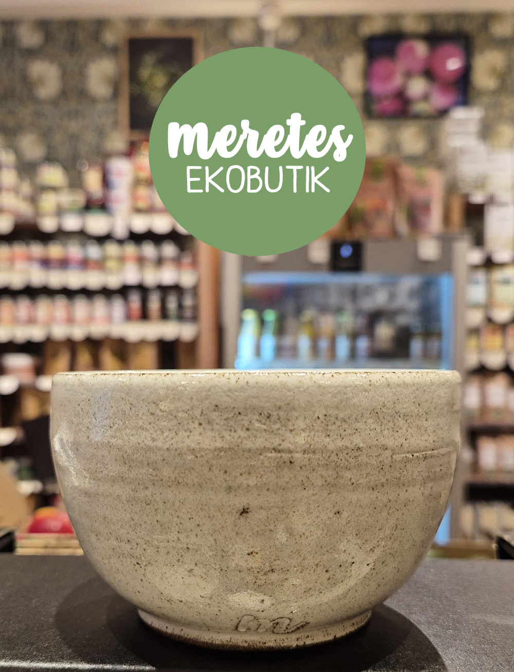Meretes Kopp i stengods med livets spiral - vit - handgjord - 2