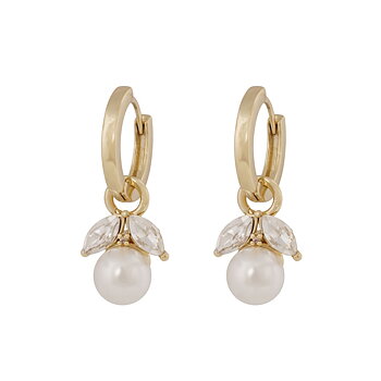 Snö Of Sweden Eira Pearl Ring Ear Golden/White