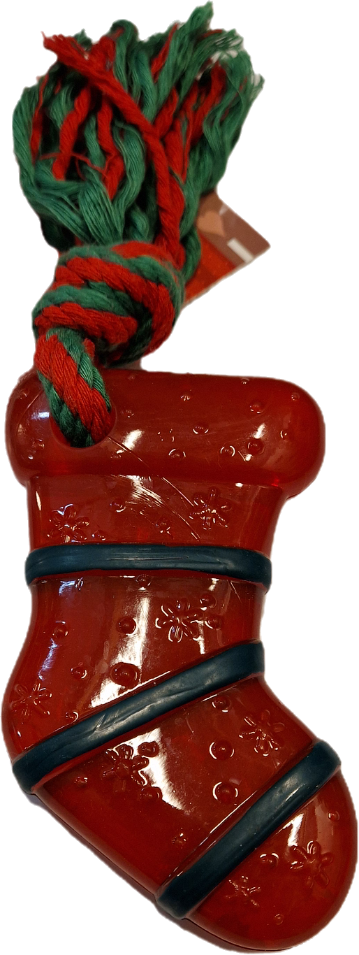 Christmas puppy sock röd, 22cm