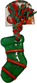 Christmas puppy sock grön, 22cm