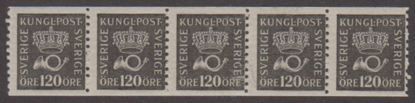 F 171, 120 öre Postemblem femstrip **