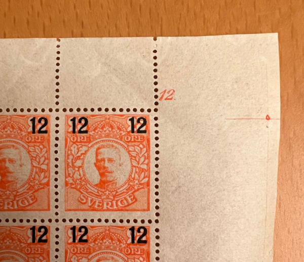 F 100, 12 på 25 öre Provisorier Medaljong, helark **