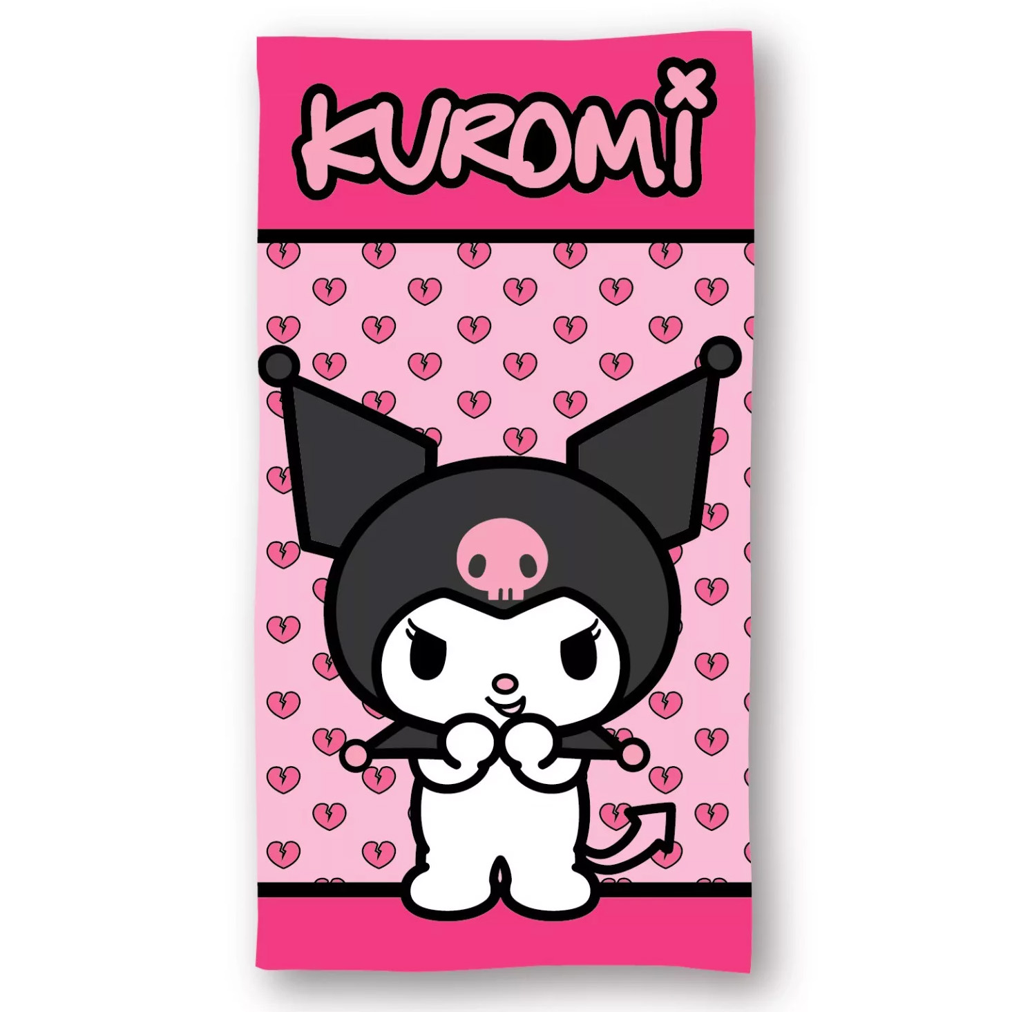 Kuromi Rosa Badhandduk - 70 x 140 cm