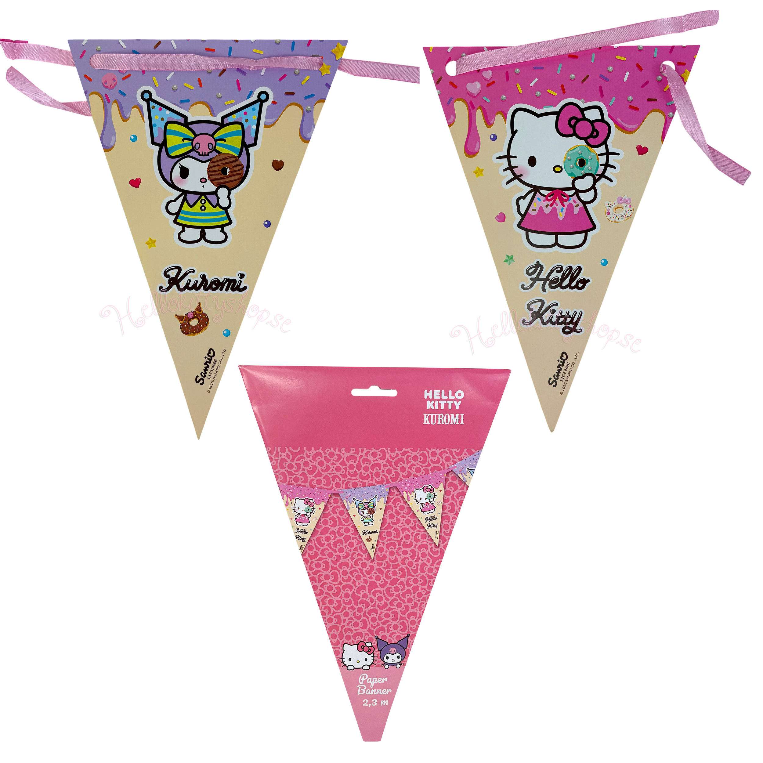 Hello Kitty & Kuromi Flagga Banderoll 2,3 meter