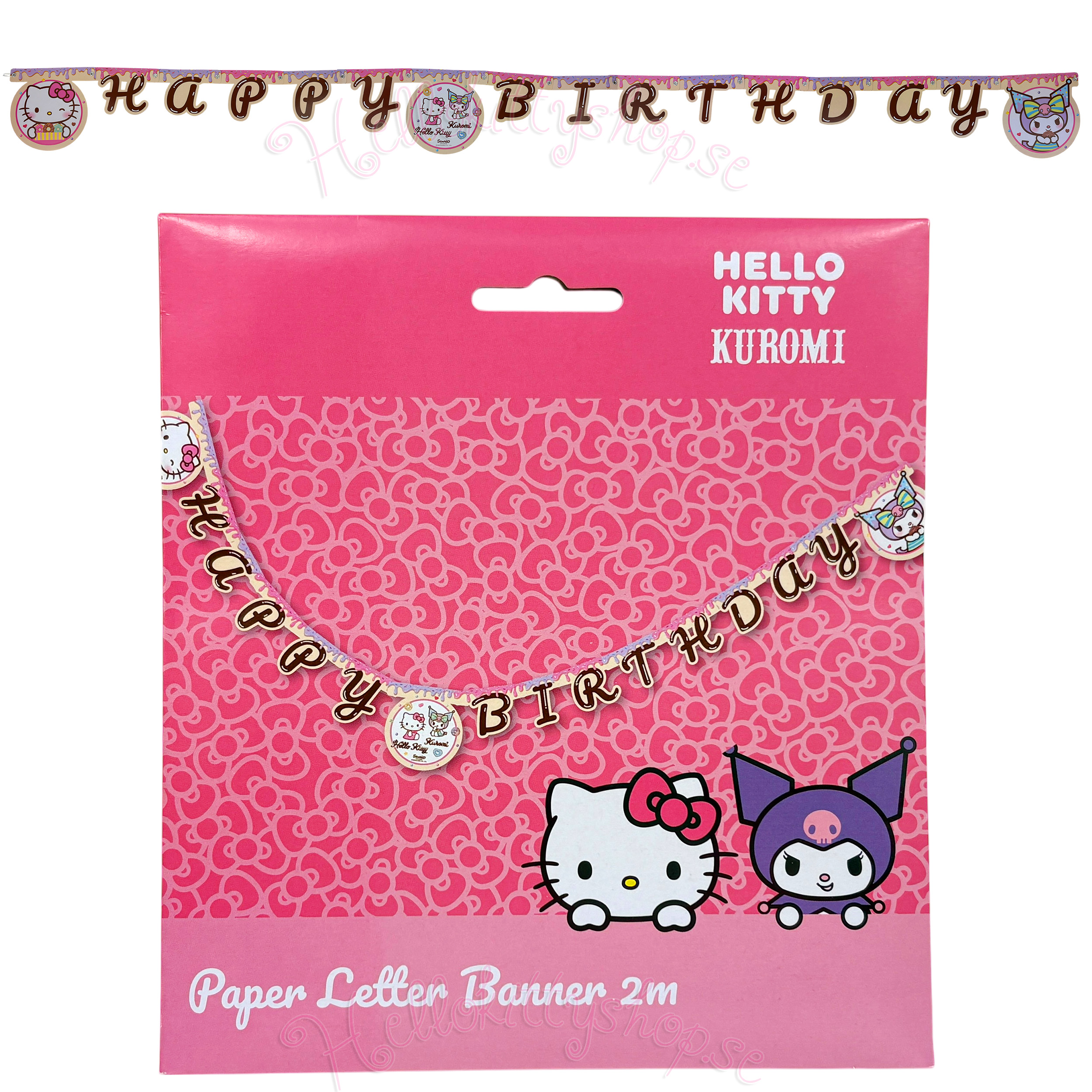 Hello Kitty & Kuromi Bokstavsbanderoll i Papp 2 meter