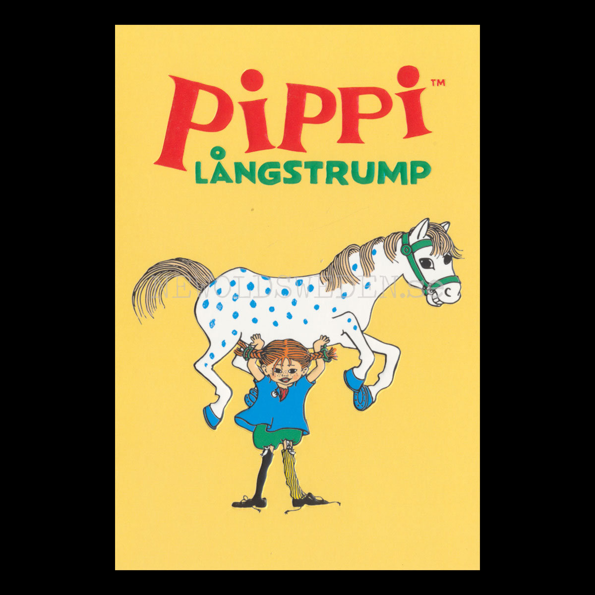 Pippi Långstrump Grattiskort - Präglat Dubbelkort med kuvert  - Ingrid Vang Nyman - 1050 - 3