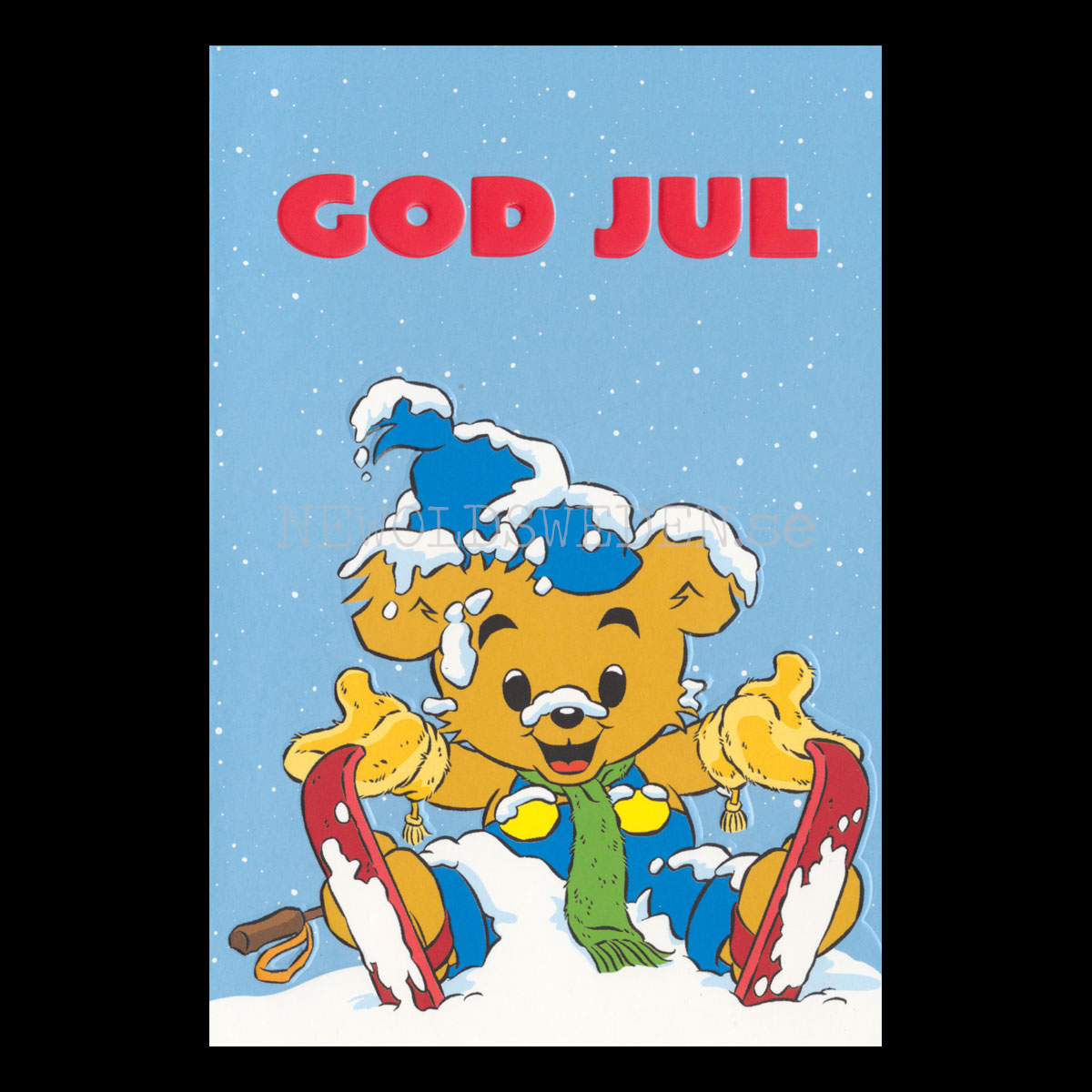 Bamse Julkort - Präglat Dubbelkort med kuvert  - Rune Andréasson - 1050 - 3