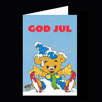 Bamse Julkort - Präglat Dubbelkort med kuvert  - Rune Andréasson - 1050