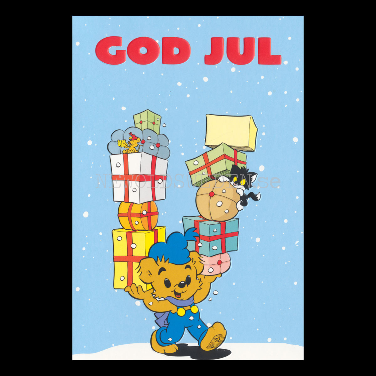 Bamse Julkort - Präglat Dubbelkort med kuvert  - Rune Andréasson - 1050 - 3