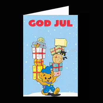 Bamse Julkort - Präglat Dubbelkort med kuvert  - Rune Andréasson - 1050