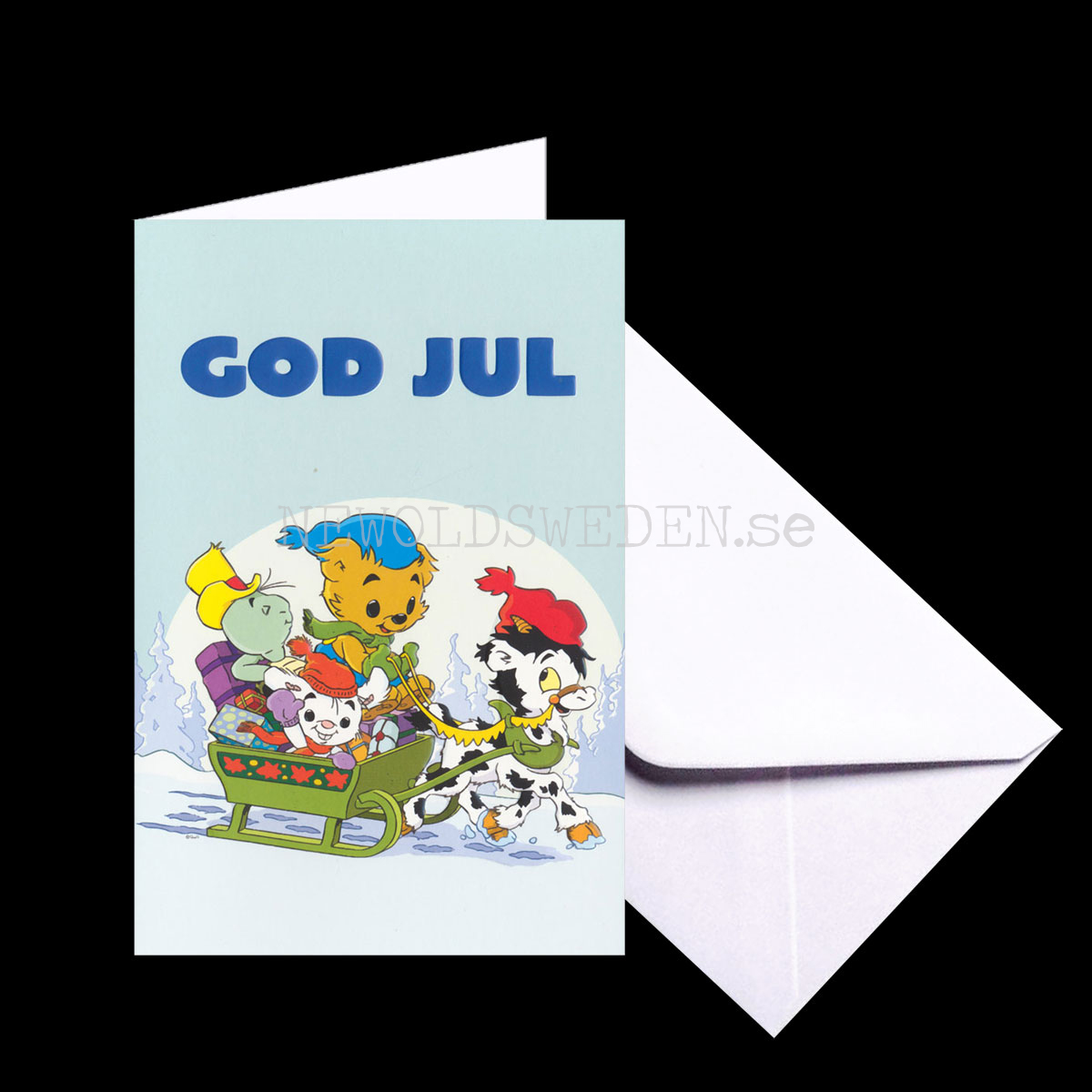 Bamse Julkort - Präglat Dubbelkort med kuvert  - Rune Andréasson - 1050 - 2
