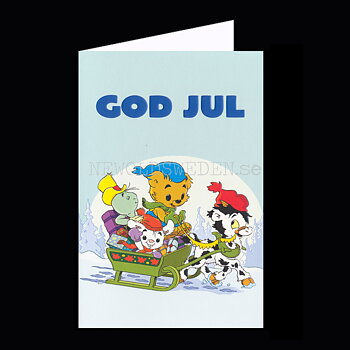 Bamse Julkort - Präglat Dubbelkort med kuvert  - Rune Andréasson - 1050