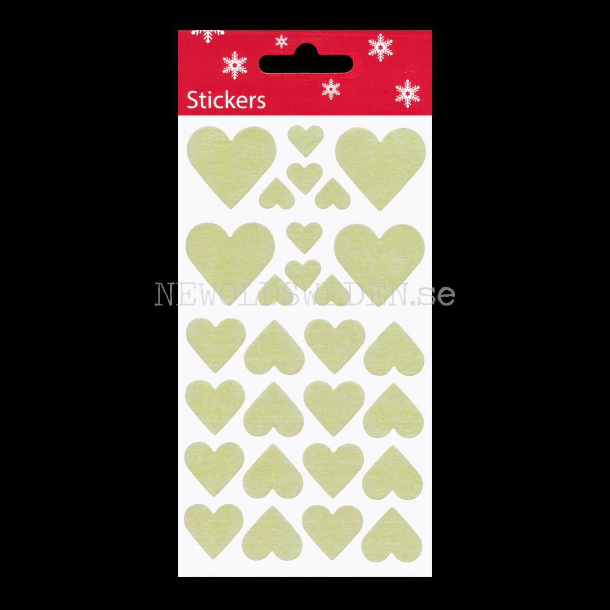 Julstickers Hjärtan GULD 58 stycken - LO