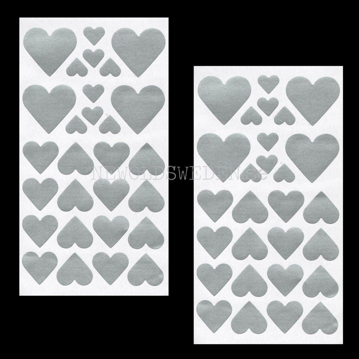 Julstickers Hjärtan SILVER 58 stycken - LO - 3