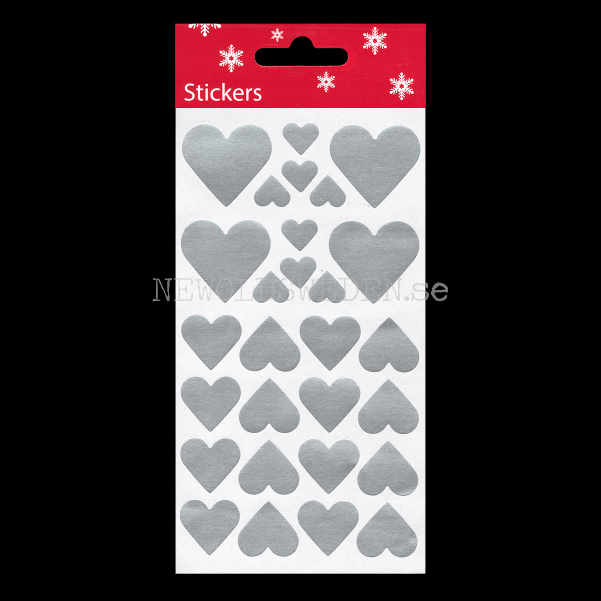 Julstickers Hjärtan SILVER 58 stycken - LO