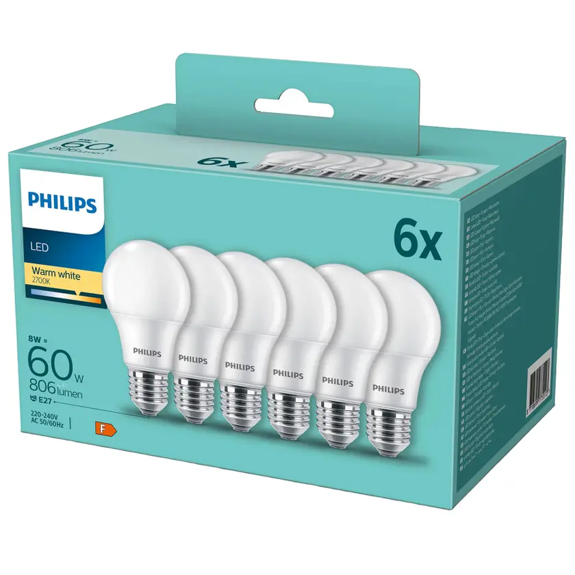 LED-lampa E27 806lm 6/fp - 2