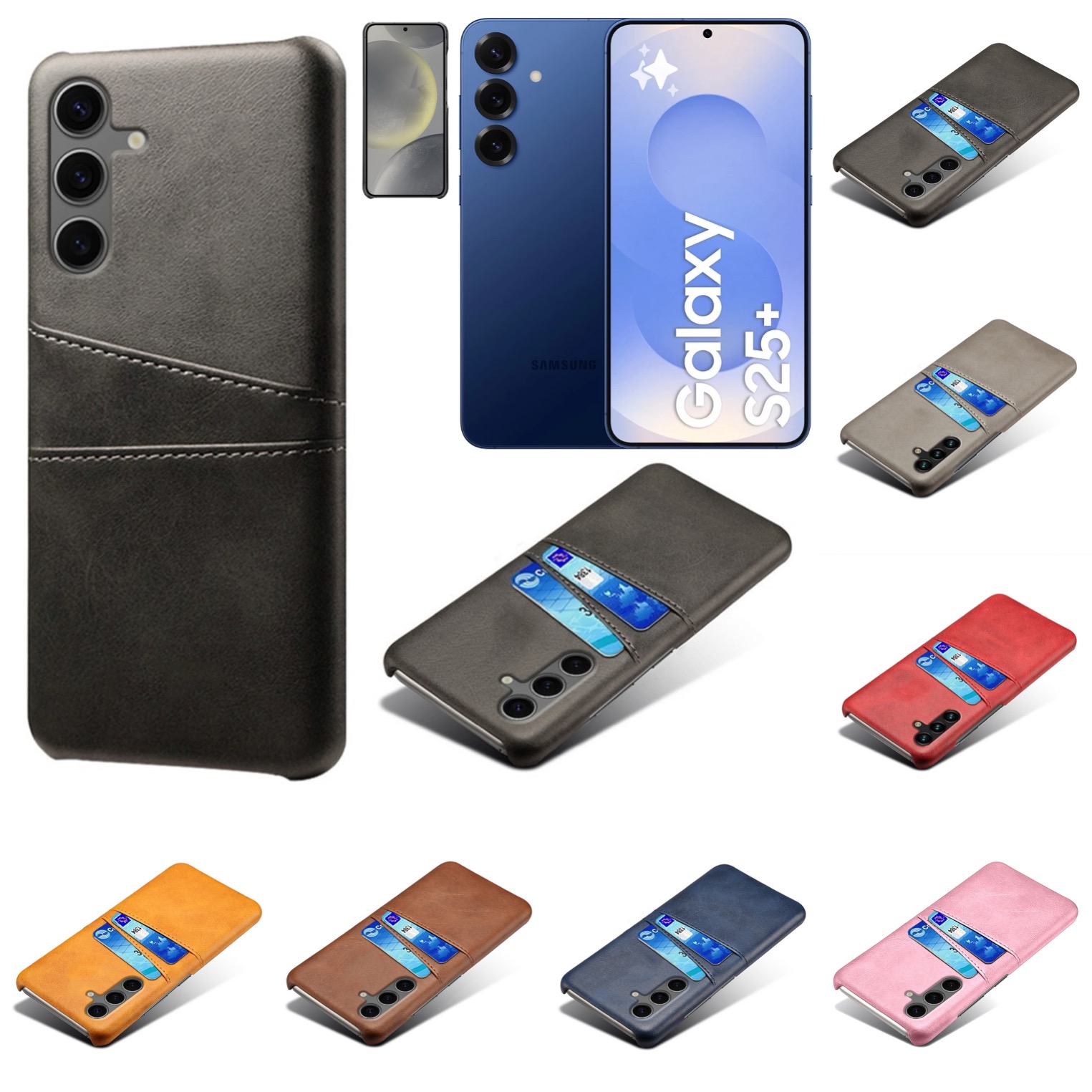 Korthållare Samsung Galaxy S25 Plus skal mobilskal hål laddare -