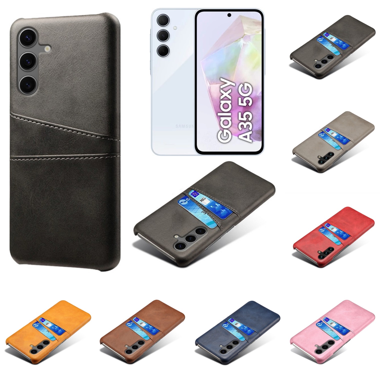 Korthållare Samsung Galaxy A35 skal mobilskal urtag laddare -