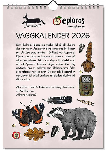 Väggkalender Viltfotografier 2026