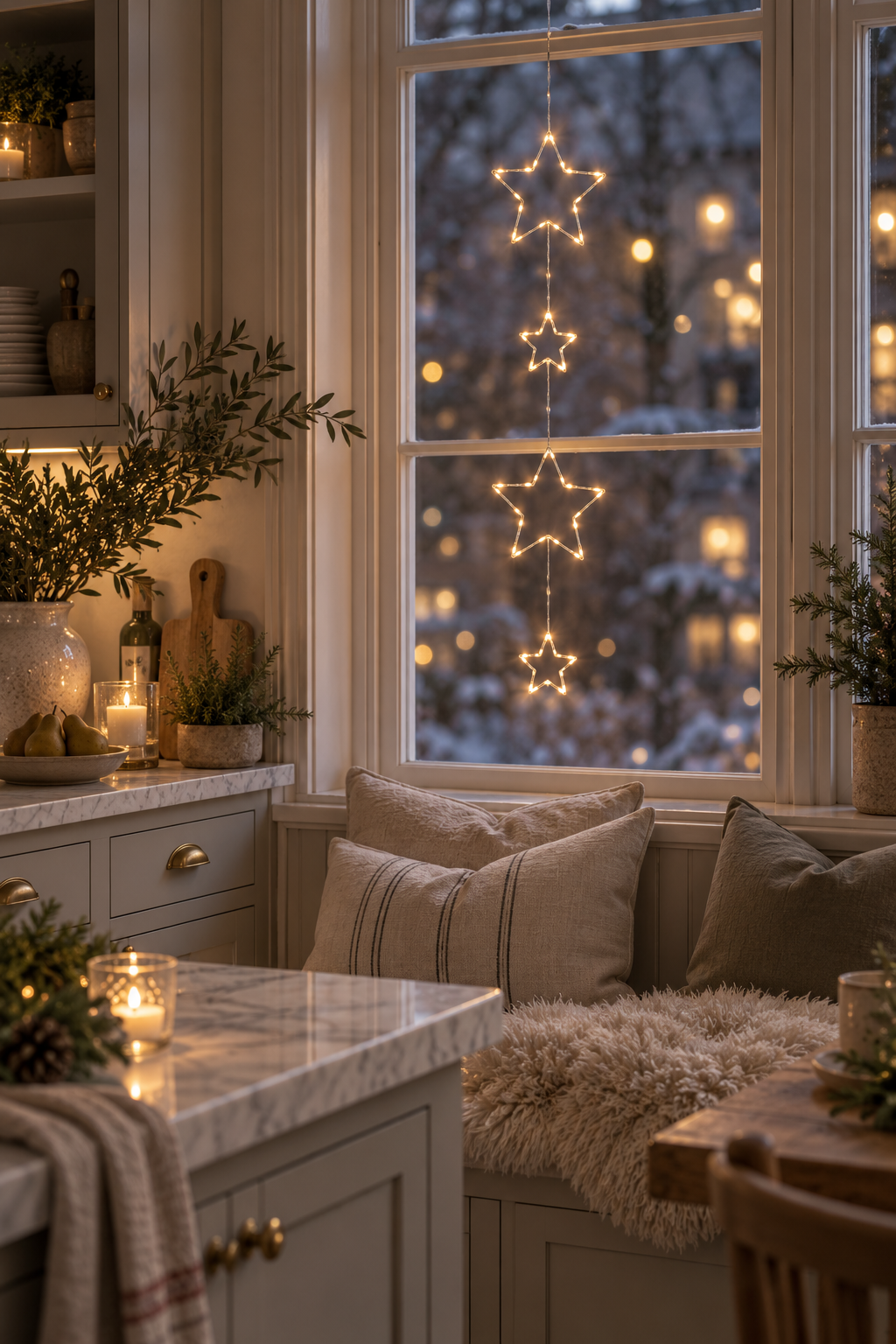 String lights with stars - Dew Drops - 105x20 cm