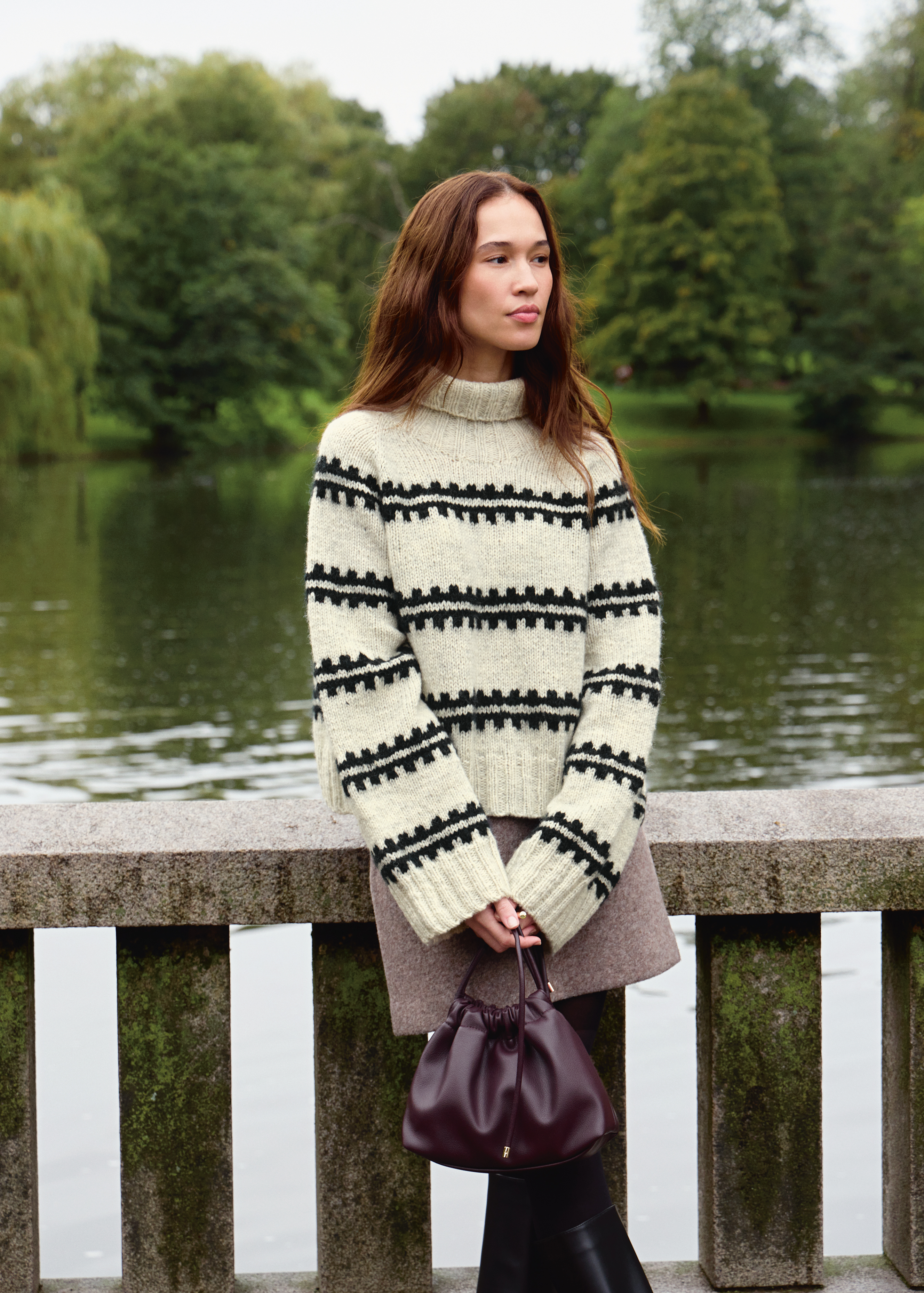 Sandnes Ridge Sweater Dam 2513_01 (17 m flerfärgsstick st 4,5) - 3