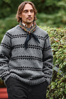 Sandnes Ridge Sweater Man 2513_02 (17 m flerfärgsstick st 4,5)