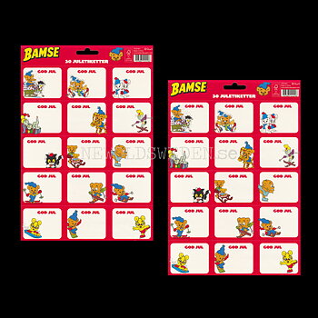 BAMSE Juletiketter 30 stycken - Rune Andréasson - LO
