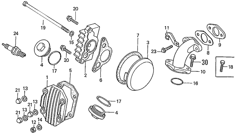 Gasket 14mm carburettor - Honda original - 2