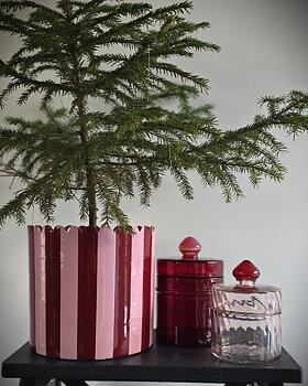 ANDRASORTERING Glasburk med lock - Red 