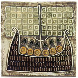 Lisa Larson (Unik 1961) Striking Ship Wall Plaque 23 cm (3) <Studio Production>