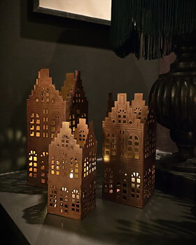 Ljuslyktor Village - Set om 3