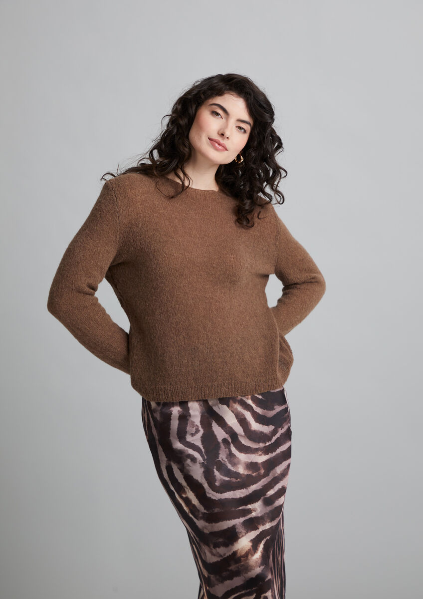 Ayla tröja rund hals i Alpaca Haze