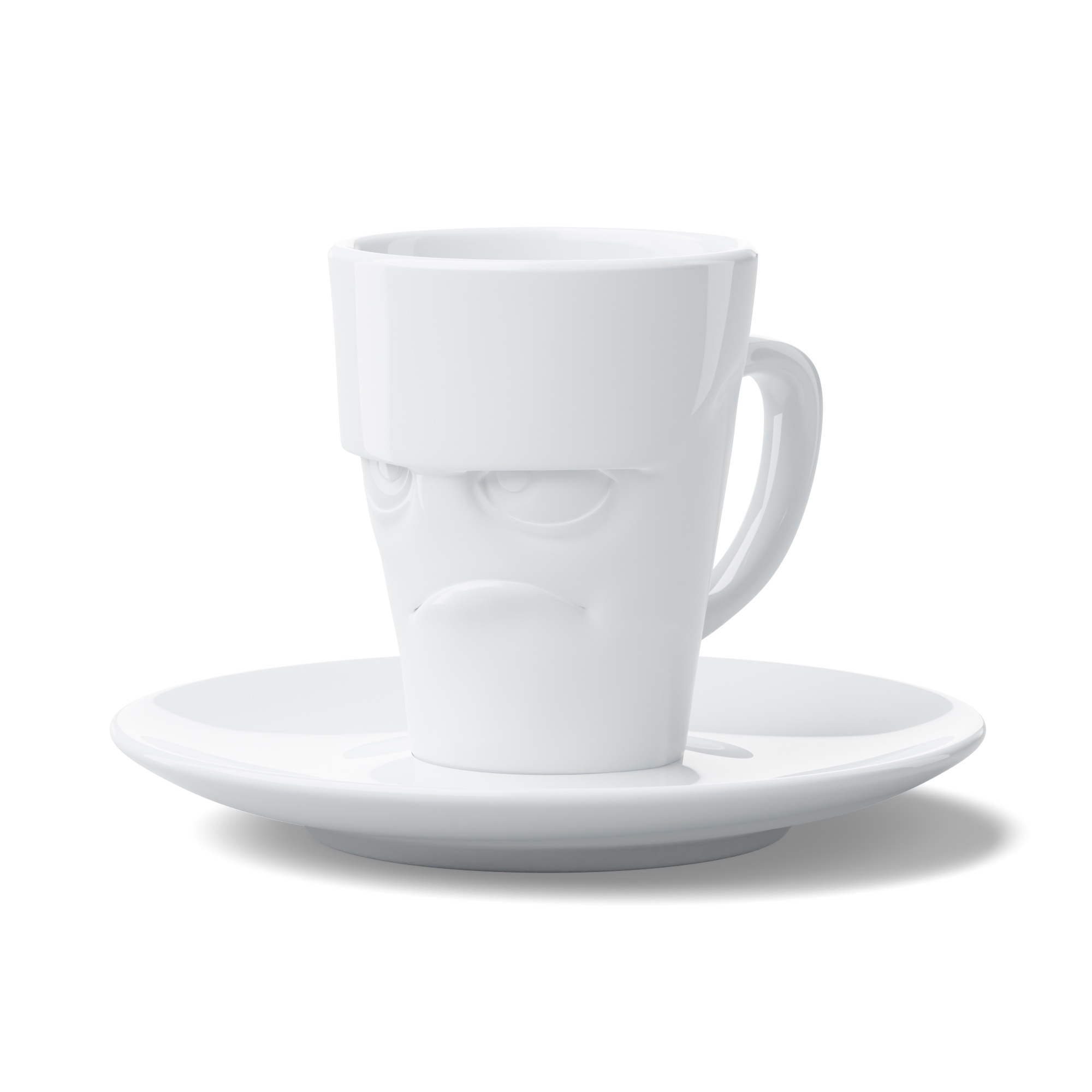 Tassen Känsloporslin - Espressokopp 80 ml + Fat  - Grumpy - 3