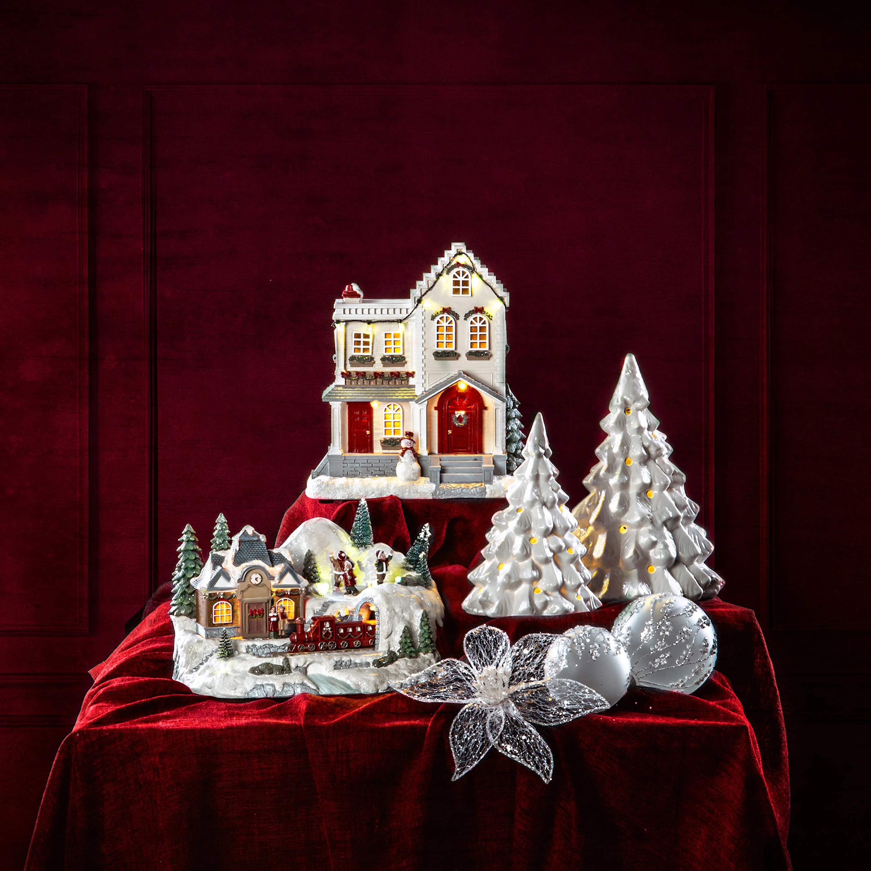 Hus Vinter m LED-belysning - 2