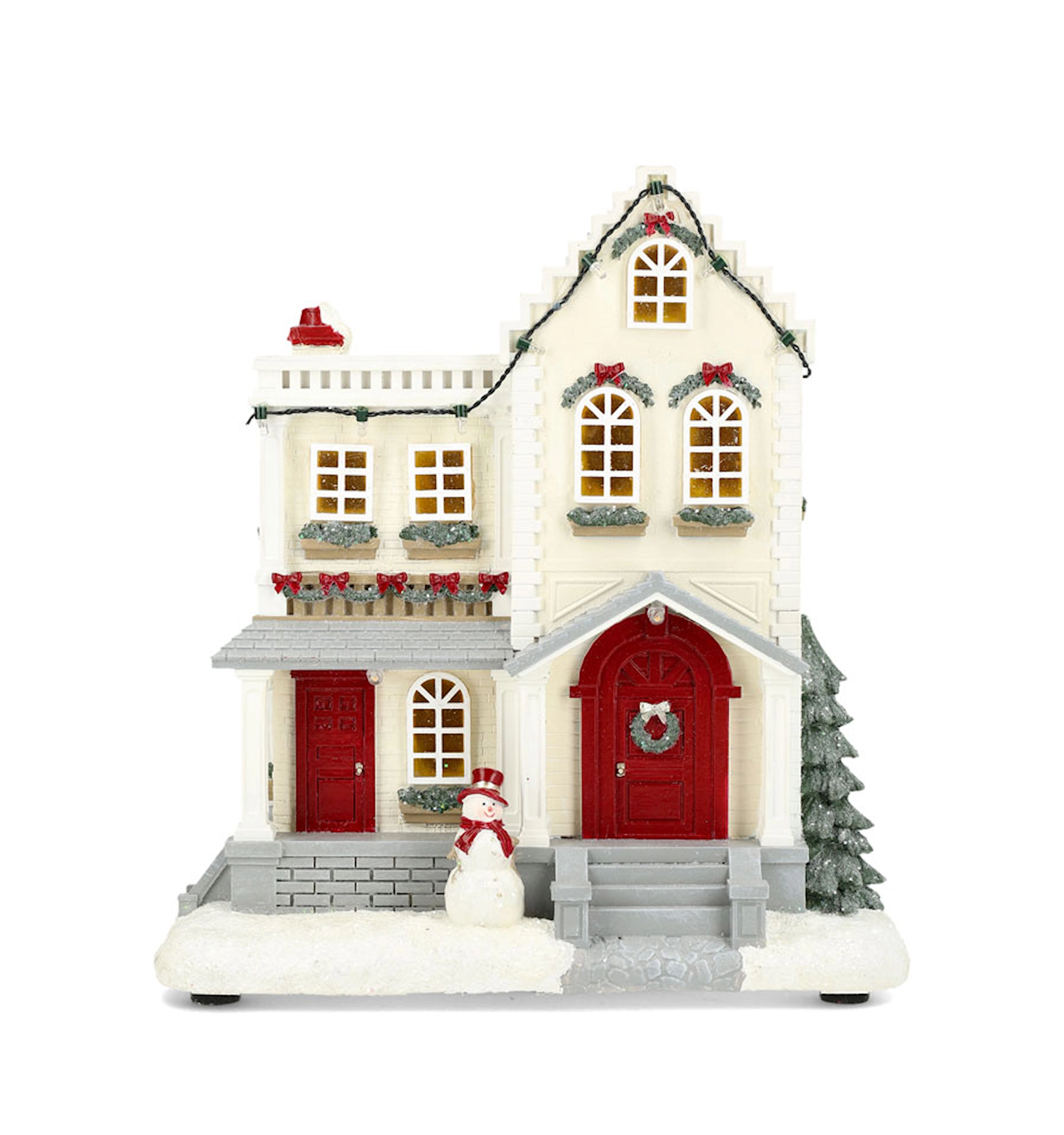 Hus Vinter m LED-belysning